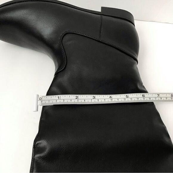 New! Faux Leather Tall Pointed Toe Knee High Black Riding Boots - Picture 13 of 13